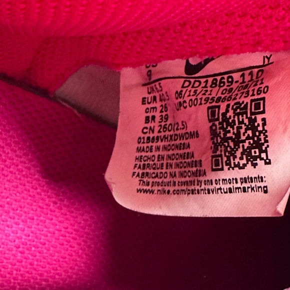 Nike Dunk High Sneakers Women's 9 Pink Prime White Lace Up Shoes DD1869-110 - Picture 7 of 9